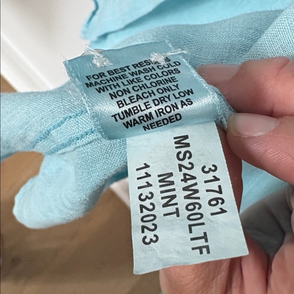 Peter Millar 100% Linen Blue Long Sleeve Shirt Size Large - Picture 5 of 6